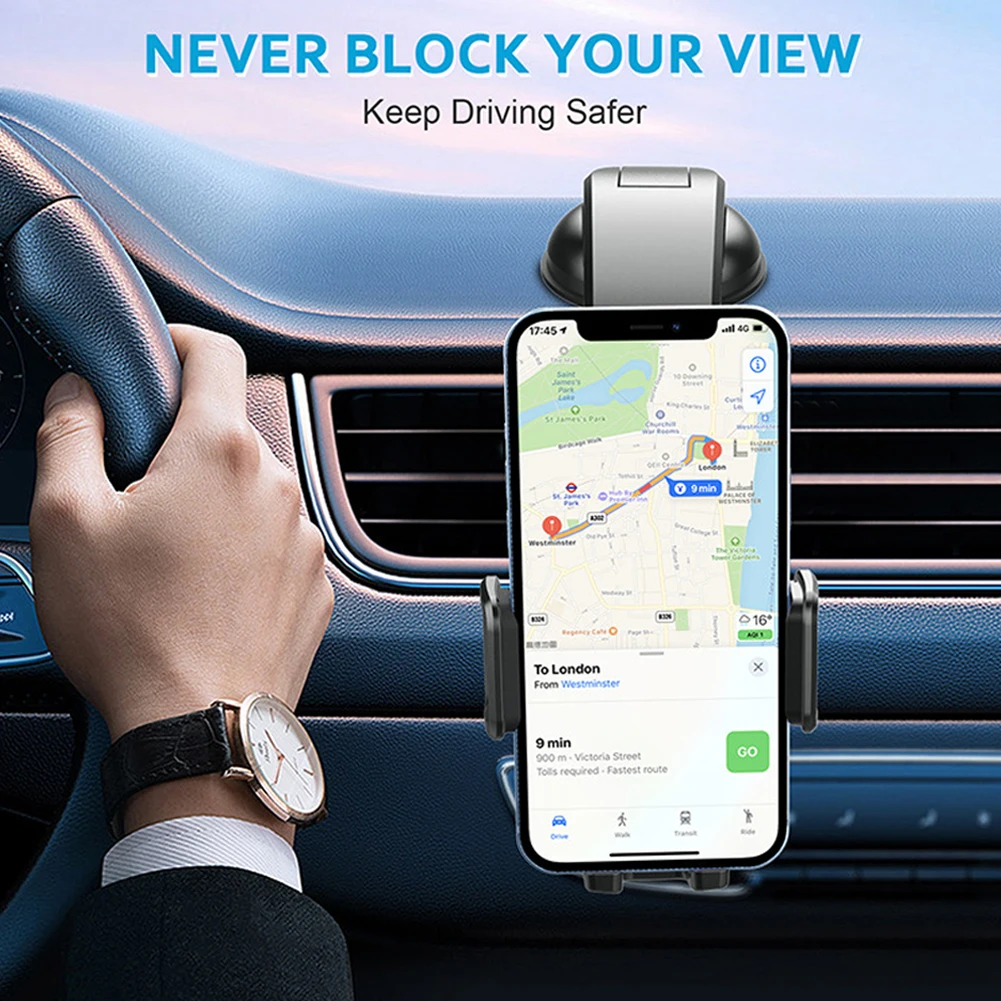 شفط كأس حامل هاتف السيارة 360 °   حامل الهاتف المحمول لوحة القيادة الدوارة حامل الهاتف الذكي التلقائي للهواتف المحمولة عرض 50-100 ملم