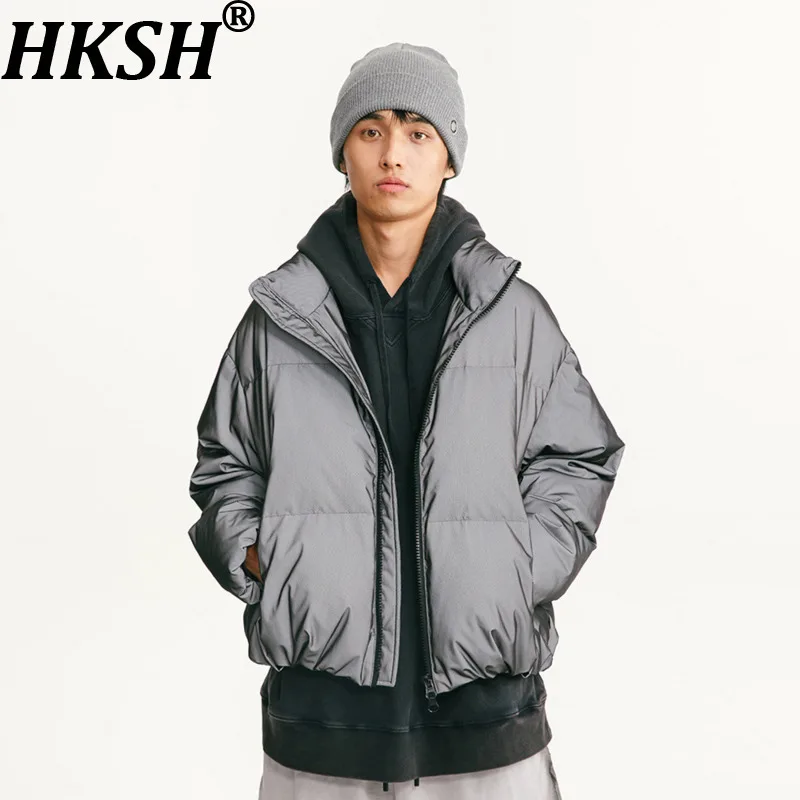 

HKSH Autumn Winter New Men High Street 3D Reflective Fabric Down Jacket Trendy Fine-Mesh Design Niche Thick Padded Coats HK17043