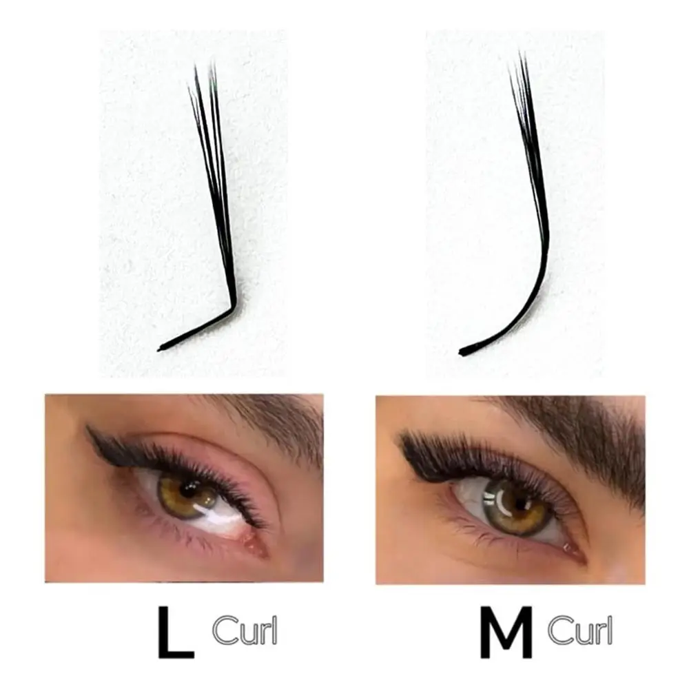 Mistura de extensão de cílios maquiagem 6d 10d l m onda especial fina base pontiaguda afiada haste estreita pré-fabricada fãs volume extensão de cílios
