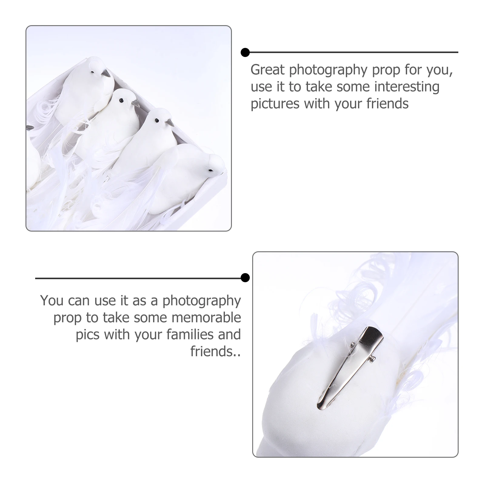 

12 Pcs Bird Decoration Fake Pigeon Ornament Simulation Decorations Foam