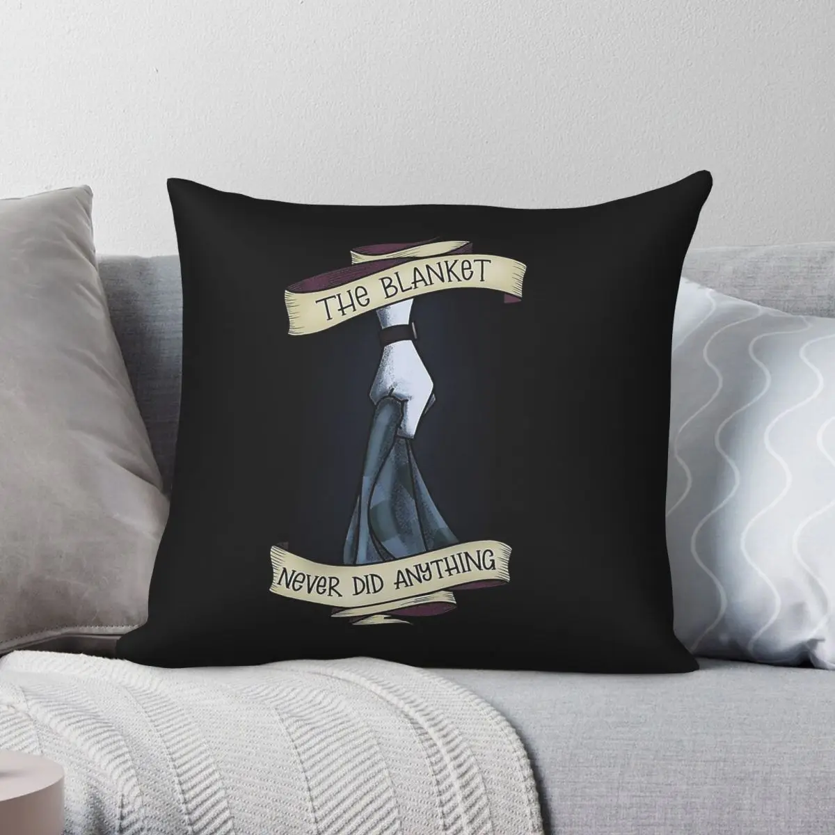 Magnus Archives Blanket Never Did Anything - Funda de almohada cuadrada de poliéster, lino, terciopelo, con estampado y cremallera, funda de cojín decorativa