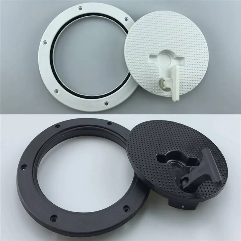 라운드 검사 해치 커버, 블랙 ABS 해치 커버, 트위스트 스크류 아웃 데크, 보트 요트 해양 액세스 해치 커버, 8 인치