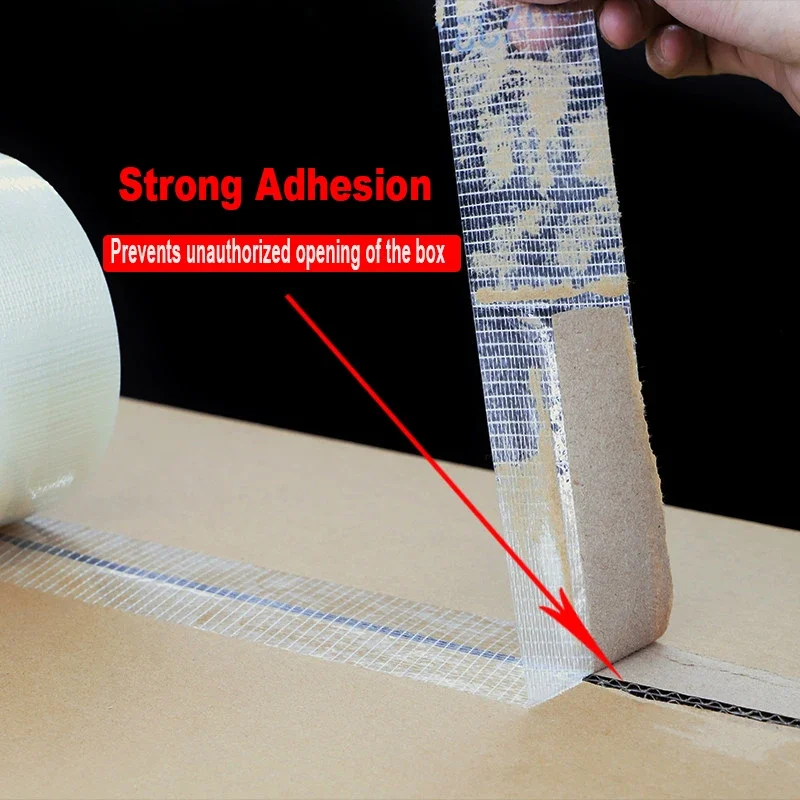 

20M Single-sided Fiberglass Filament Tape Transparent Bi-Directional Filament Strapping Home Appliance Carton Fixed Packing Tape