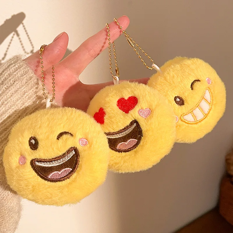 Smiley-Emoji-Puppe Plüsch-Anhänger Cartoon-Puppe Schlüsselanhänger Kleines Geschenk Taschenzubehör