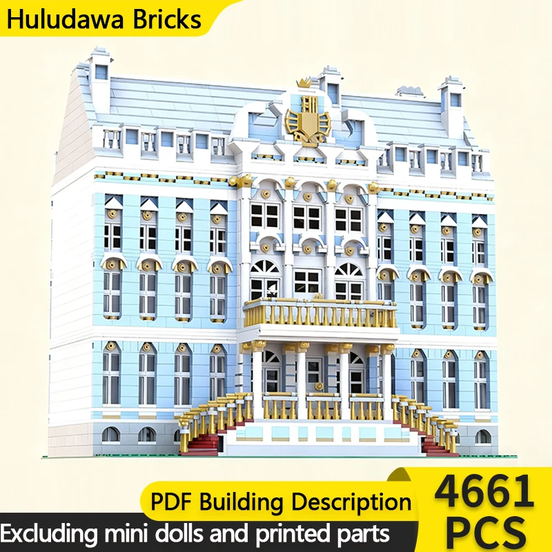 

Модель City Street View MOC, строительные кирпичи, летняя вилла, дворец, модульная технология, детские праздничные подарки, сборные игрушки, костюм