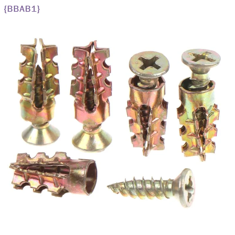 【AB1】30/50/100Pcs Door Hinge Thread Repair Screws Metal Wall Anchors Self Tapping Screws Ribbed Anchors Set For House Decoration