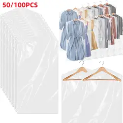 Transparent Disposable Household Clothing Dust-Proof Covers Men Suit Protect Covers Wardrobe Clothes Home Storage Hanging Bags