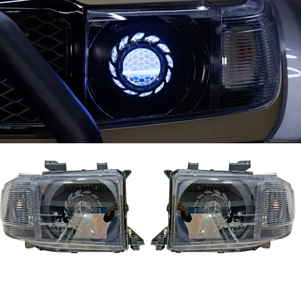 Angel Eyes LED Headlight Front Lamp for   Land Cruiser 70 75 76 77 78 79  LC70/76/79/77 FJ75 Accessories