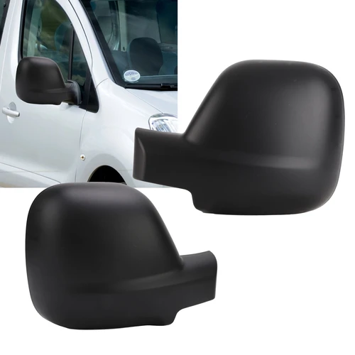 Imagen 1 del producto Tapa de la cubierta del espejo retrovisor, tapa negra elegante resistente a los arañazos para espejo retrovisor para Citroen Berlingo B9 2012 a 2018