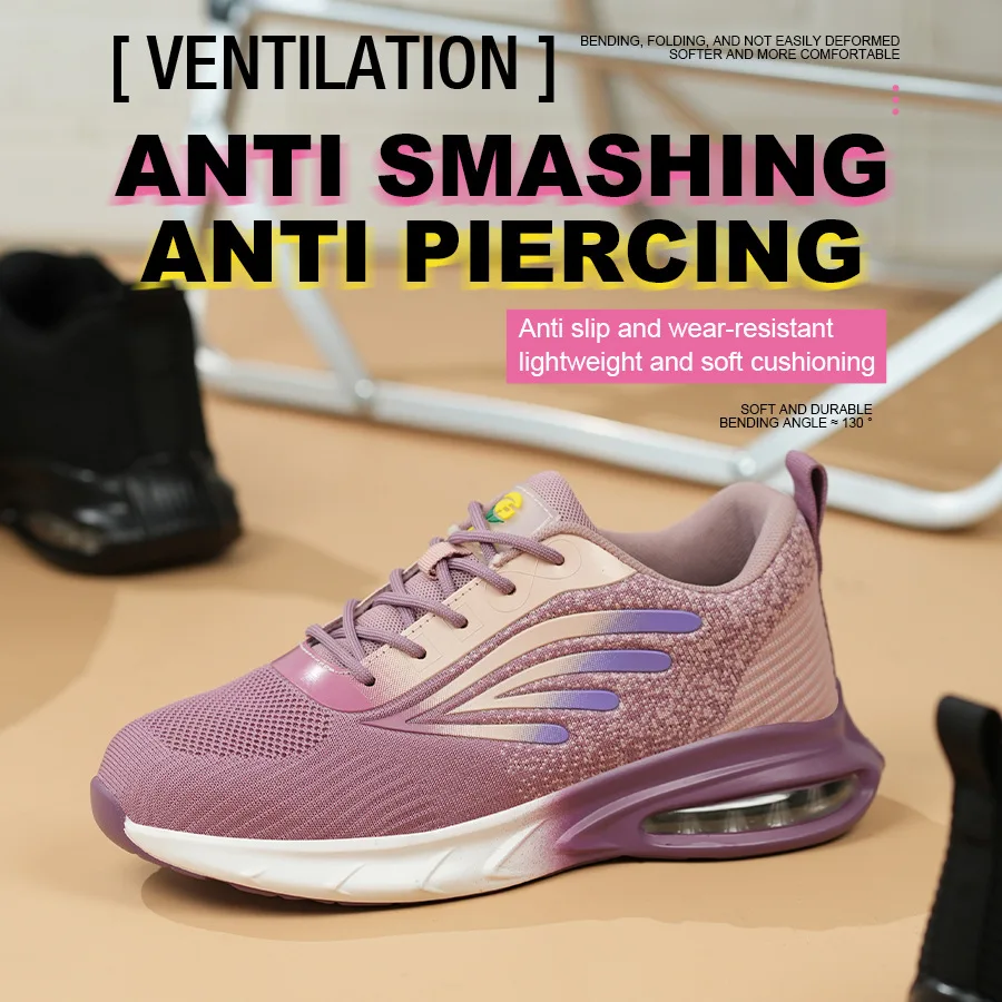 أحذية أمان رجالية سوليد أحذية عمل امرأة خفيفة الوزن تنفس الصلب تو أحذية رياضية مع حماية مكافحة تحطيم Stabbing35-42