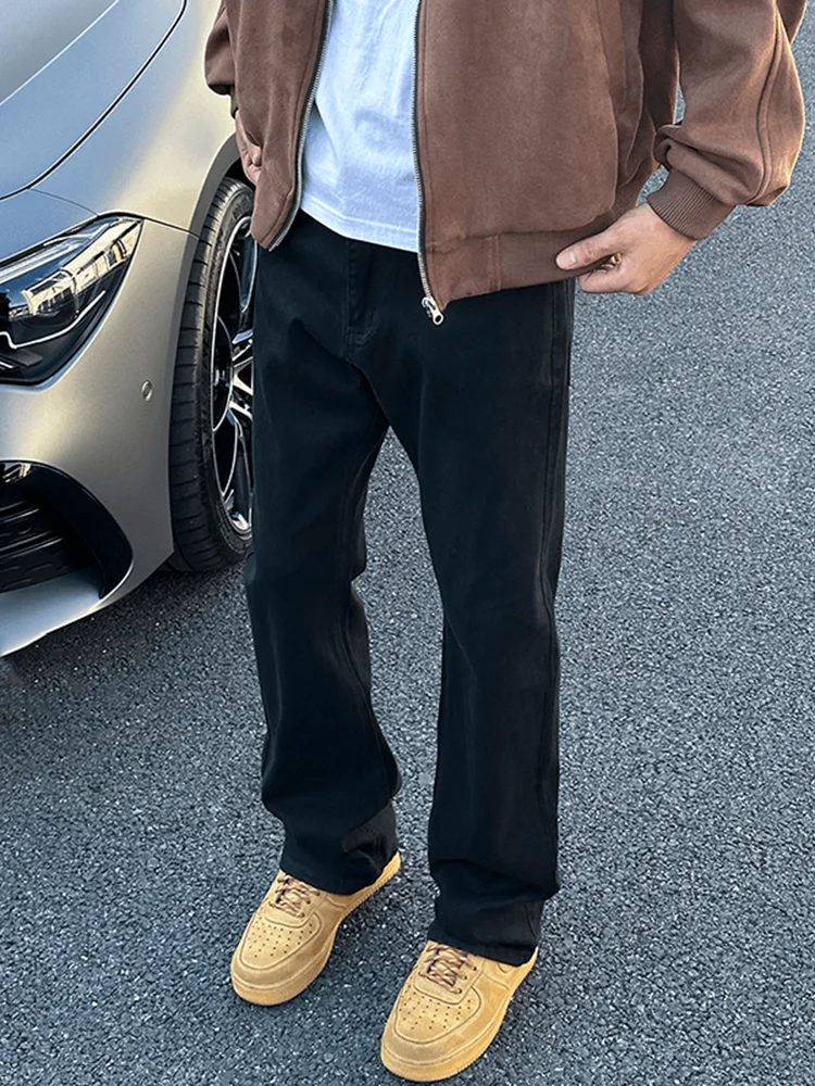 

Cleanfit Men's Bla Fce Lined Jeans Slim Straight Tube Pants High Street Autumn Winter Faion Youth Wear Durable