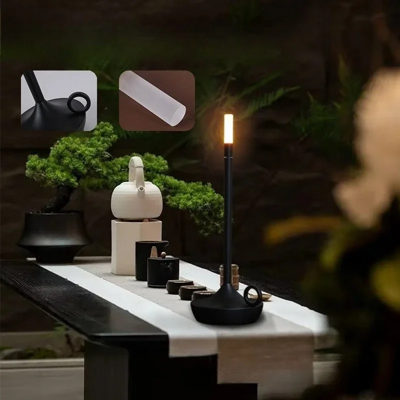 Atmosphere LED Candle USBCharging Restaurant Bar Lamp Desktop Decoration Touch Night Light Led Desk Lamp Candle Light Table Lamp
