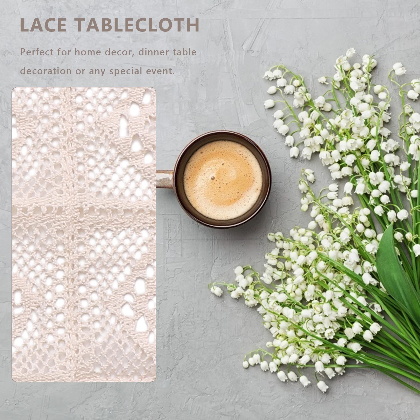 

1Pcs Hollow-Out Crochet Lace Tablecloth Simple Elegant Design 60x60cm Cotton Table Decor Photo Prop Dining Table Cover