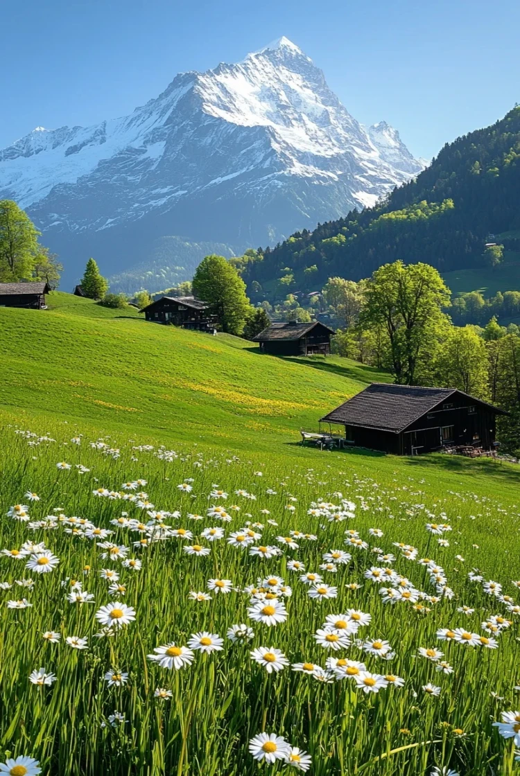 

500/1000 PCS Jigsaw Puzzle Nature Landscape Swiss Alps Meadow Educational Toy for Kids Children 's Games Christmas Gift