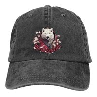 Polar Bear Sensei Red Cherry Blossom Flowers Baseball Cap Men Hats Women Visor Snapback Japanese Samurai Warrior Bushido Caps