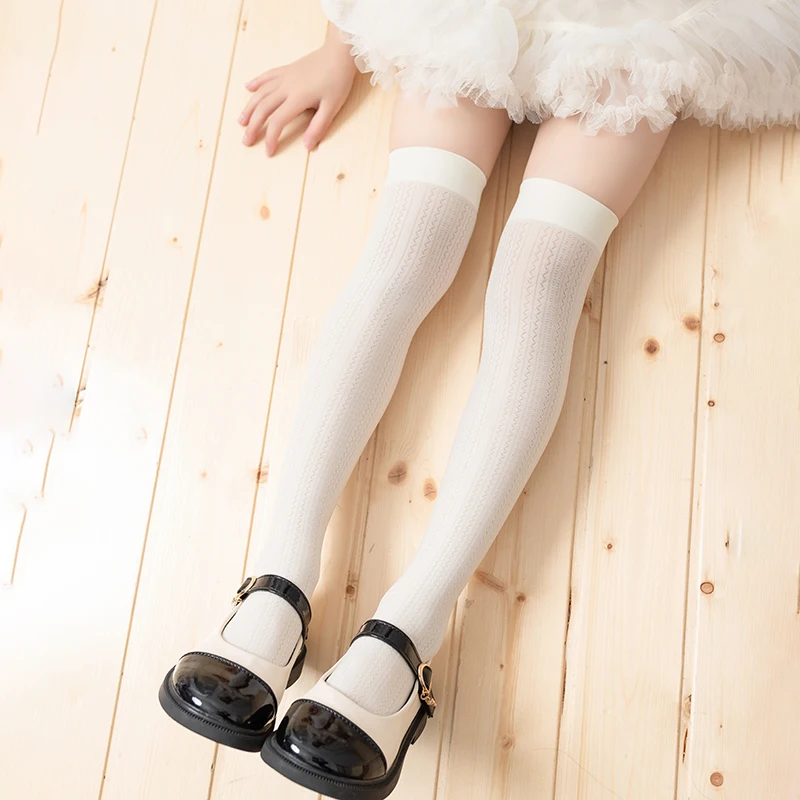 2026 New Cute Wave Pattern Over Knee Mid-Calf Socks Lolita Style Elastic Soft Breathable All-Match Fashion Hosiery Lovely Girls