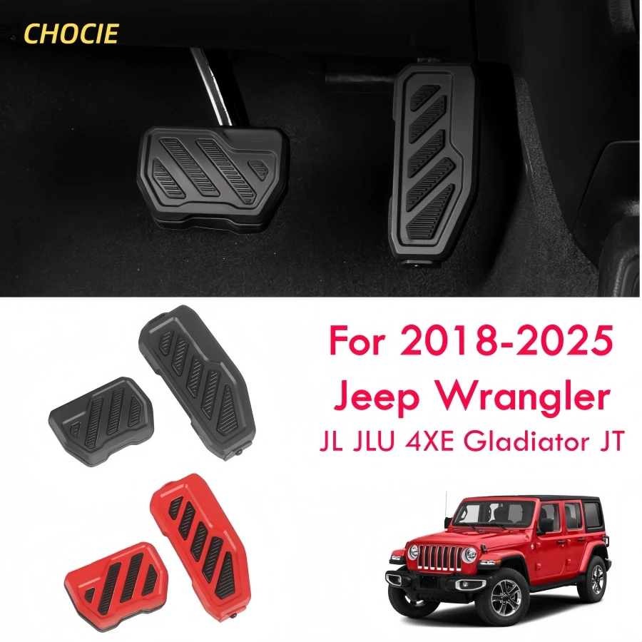

Anti-Slip Gas Pedal Brake Pedal Covers For 2018-2025 Jeep Wrangler JL JLU 4XE Gladiator JT Brake and Gas Accelerator Pedal Cover