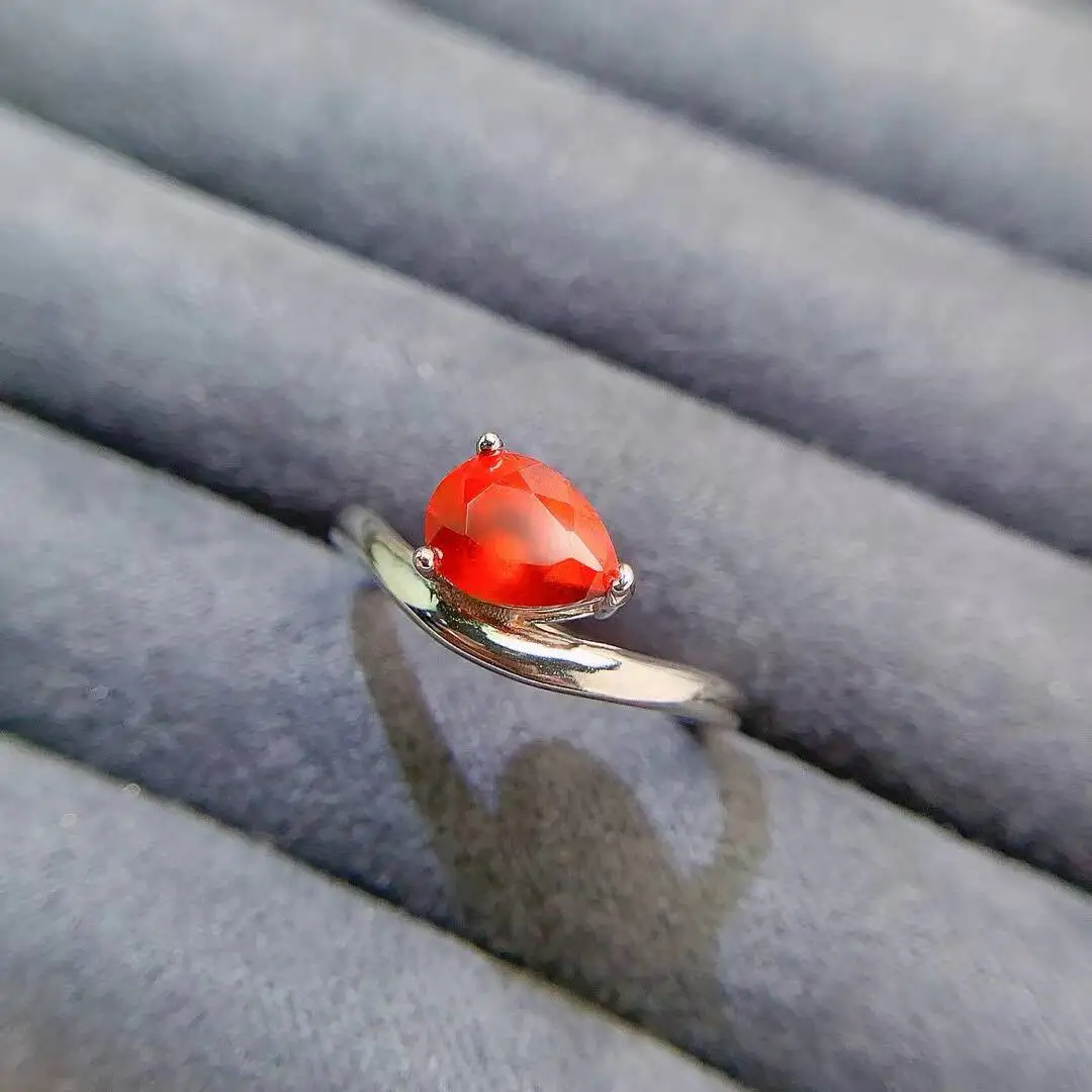 KJJEAXCMY New Jewelry Natural Women's Garnet Ring 925 silver inlay Colorful and splendid High clarity supports detection