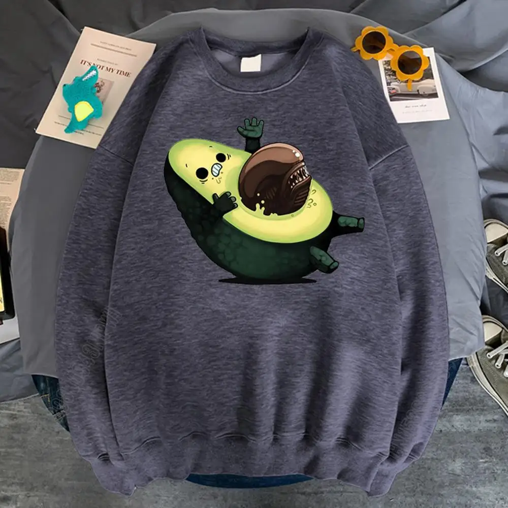 Cute Avocado Fashion Mens New Print Casual Sweatshirt Loose Pullover Streetwear Warm Long Sleeve