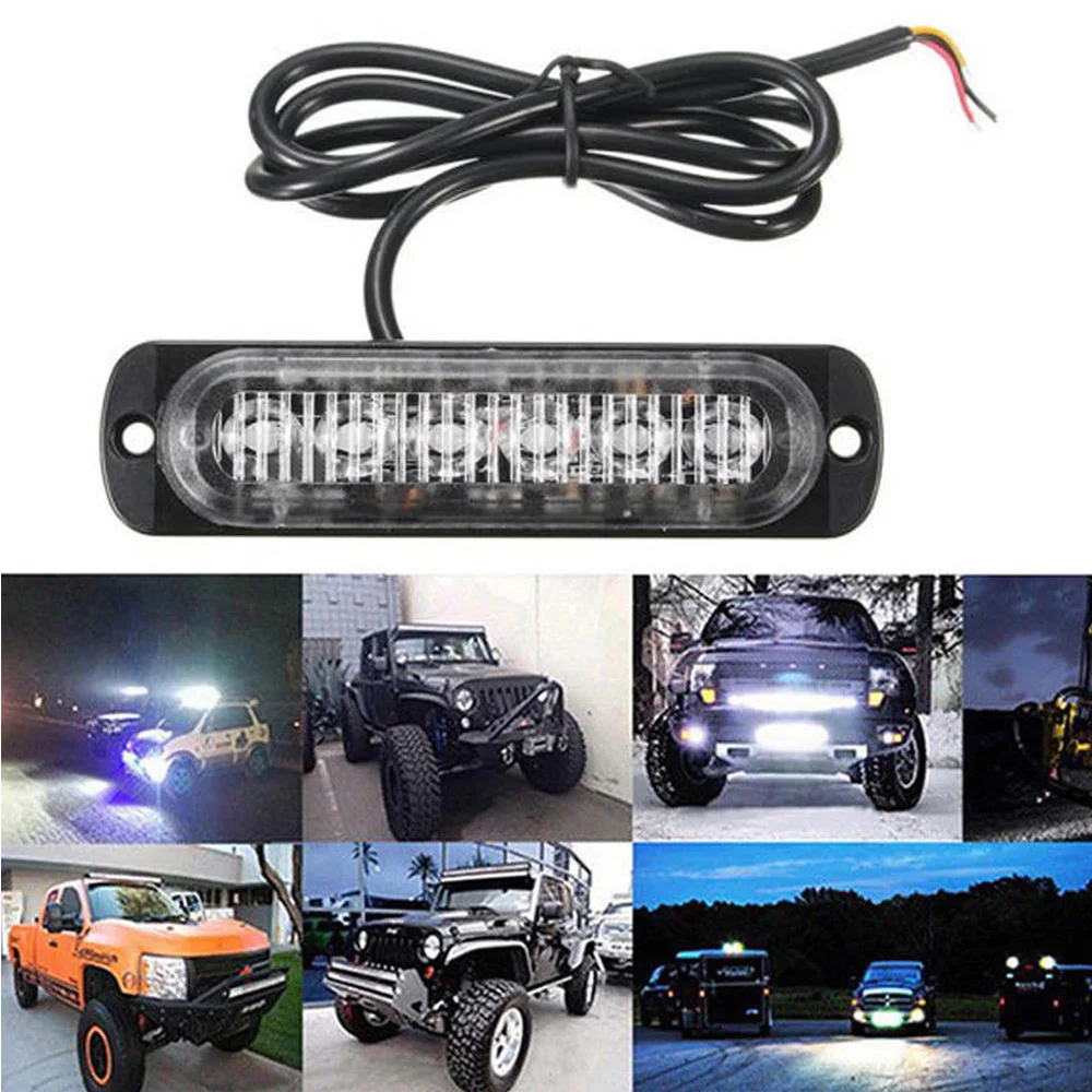 

1x Car 6LED DRL Daytime Running Light White Flash Lamp DC12V-24V 18W 333mA Signal Lamps Fits For Car, SUV, Van, Truck, ATV, UTV