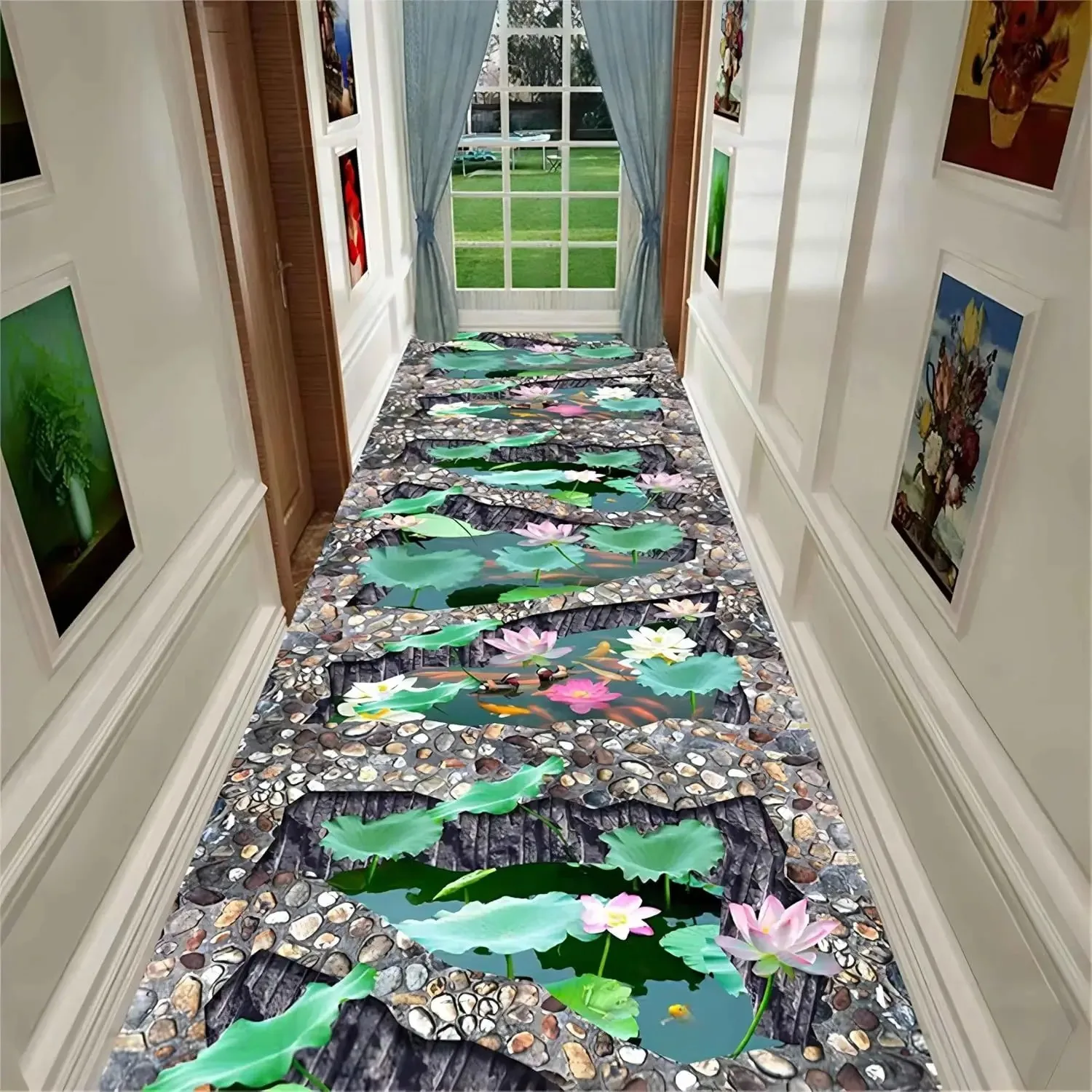 Non-Slip Soft 2D Canyon Rug, Durable Stain Resistant Long Mat, Funny Visual Trap Rug for Indoor & Outdoor Use  Floor Mats