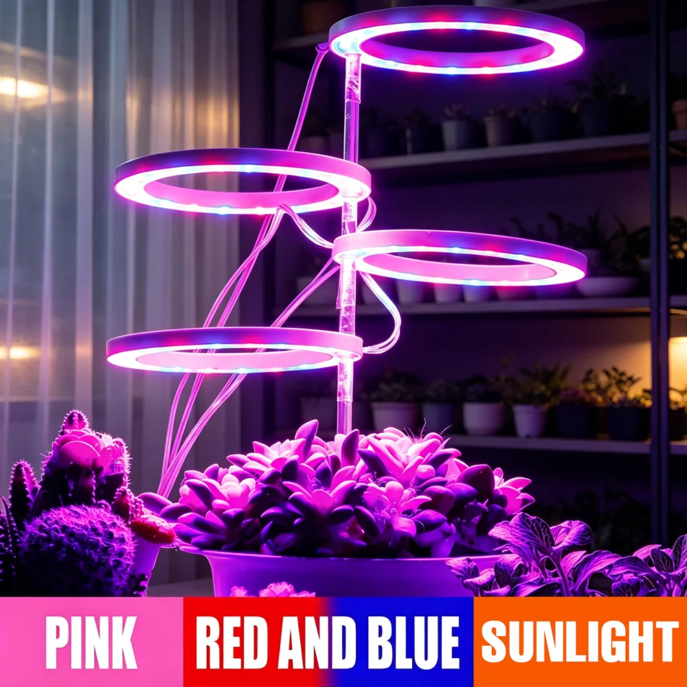 USB DC5V LED Grow Light Full Spectrum Indoor Plant Lamp Dimmable With Timing Auto On/Off For Grow Box Potted Flowers Cultivation