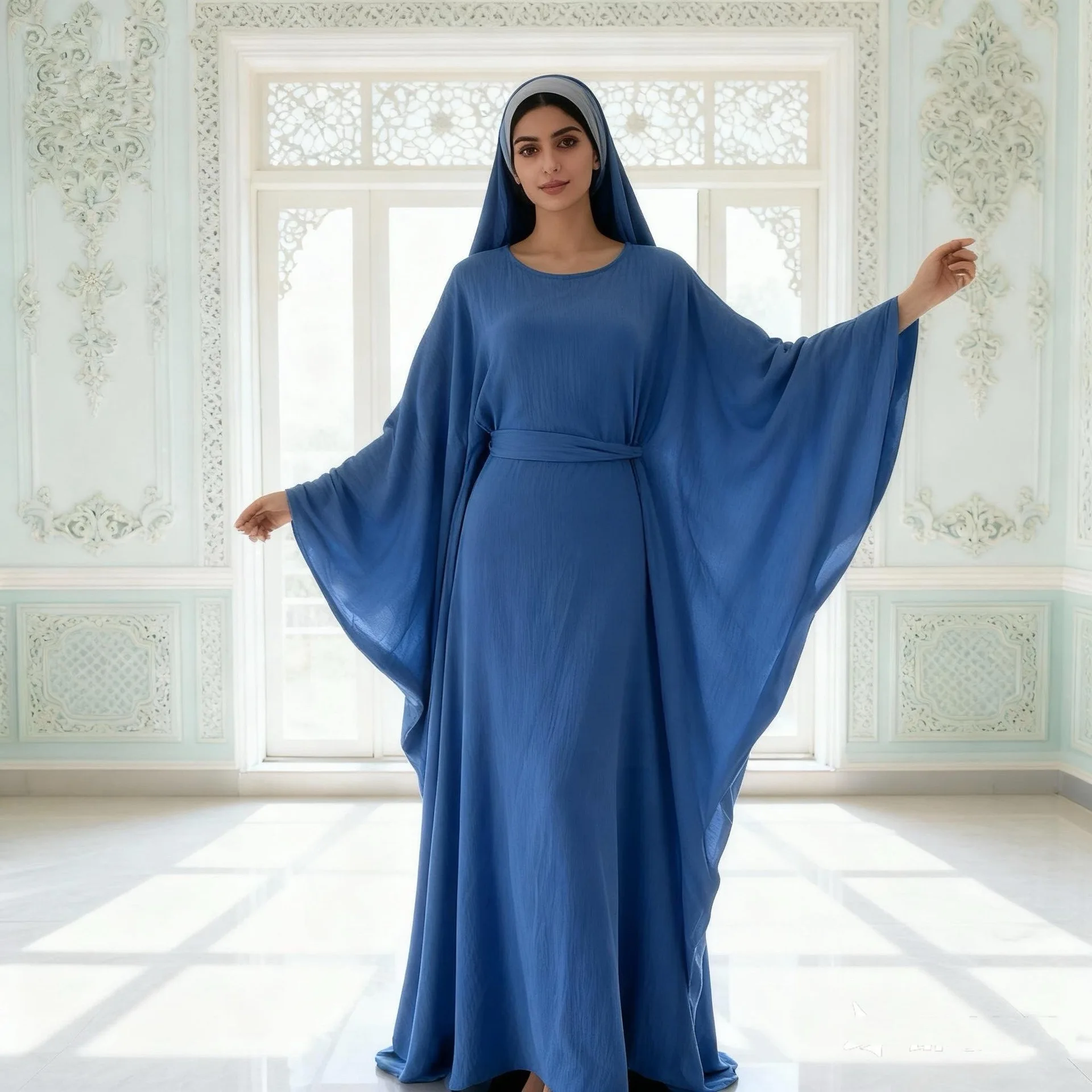 

Новое мусульманское платье-кафтан для женщин на Ид и Рамадан, дубайские наряды, африканское макси-платье, бубу, джеллаба, праздничное платье для женщин, вестидос