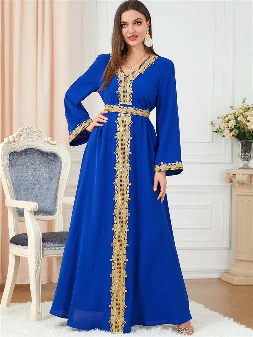 2024 New Modest Eid marocchino caftano per le donne Dubai Luxury Abaya ricamo abiti Party elegante musulmano Islam turchia robe arabe