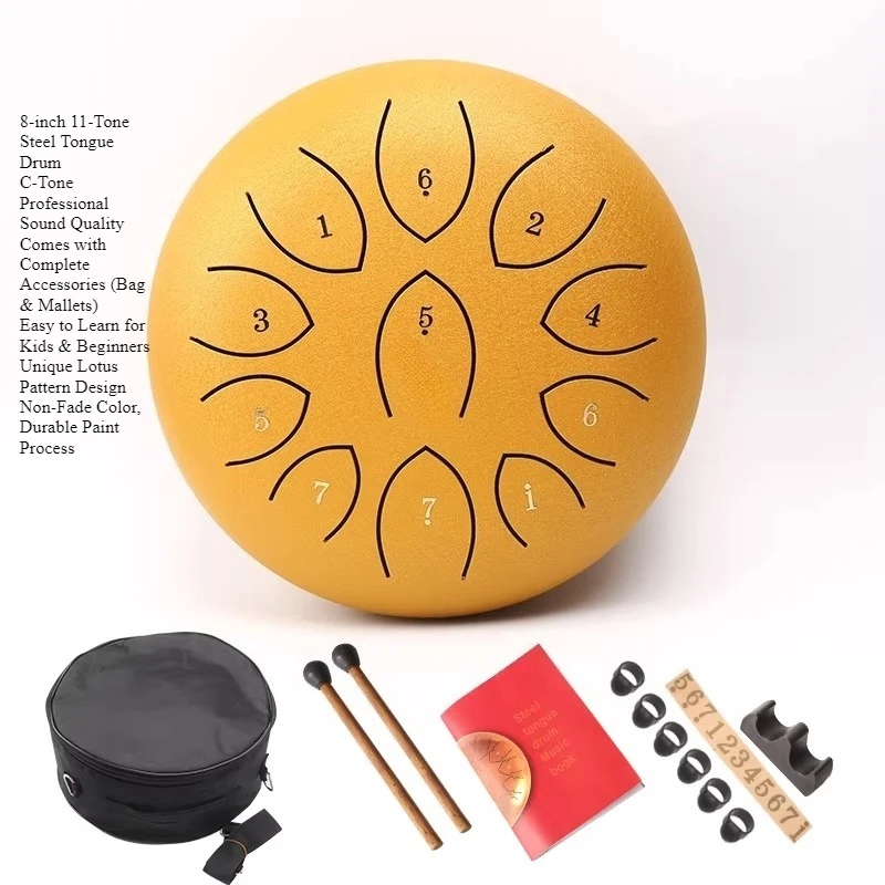 Ethereal drum 8 inch 11 tone C key 6 beginner professional level empty sound air drum percussion instrument children's students