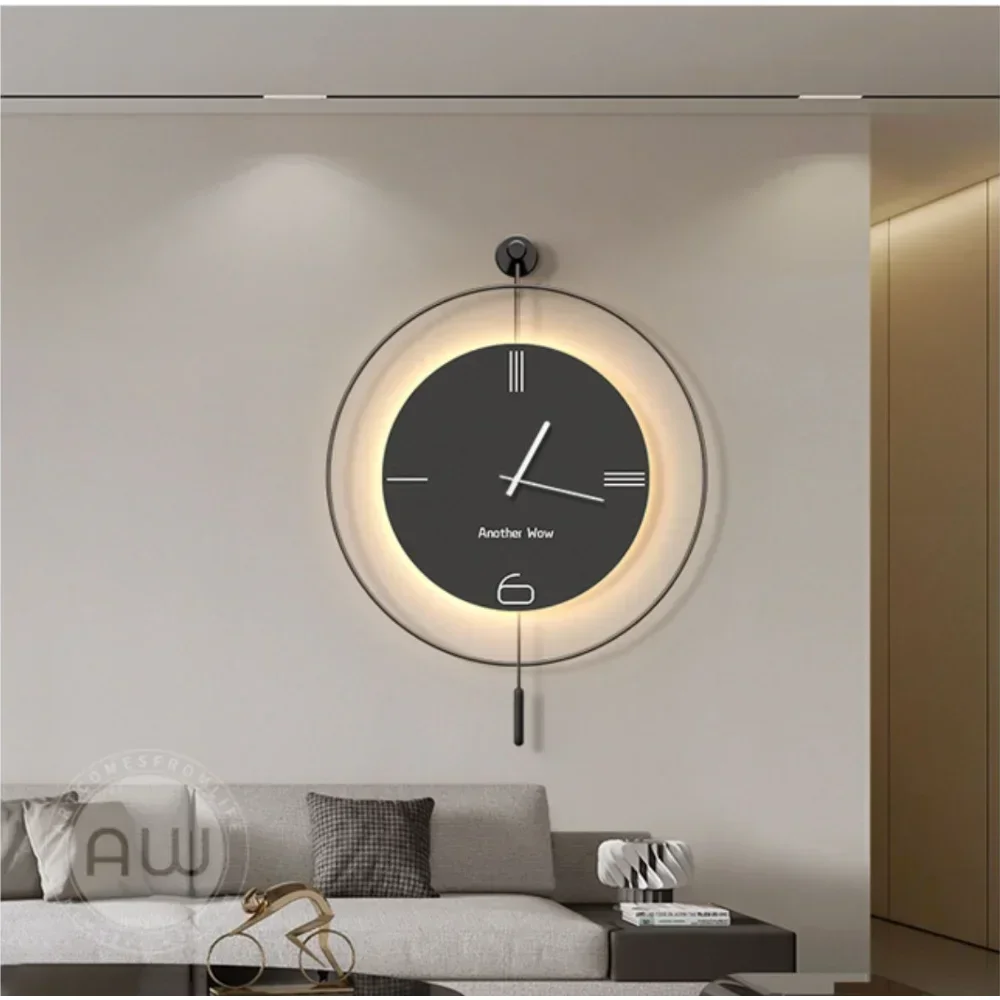 

Hot SalesLiving Room, Home Decoration, Wall Clock, Spanish Minimalist Creative Clock, Wall Lamp, Dining Room, Non-perforated Clo