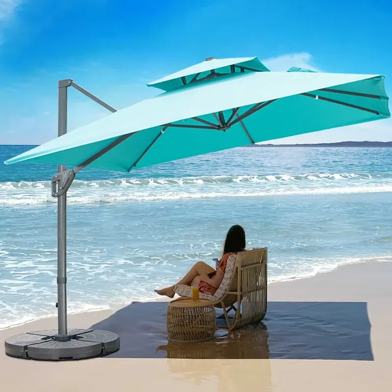 [280 Grams Canopy Polyester]CE+MSDS+ISO+EORI Certificates Sun Brella Top Grade Fabric Solar Light Heavy Duty Garden Umbrella