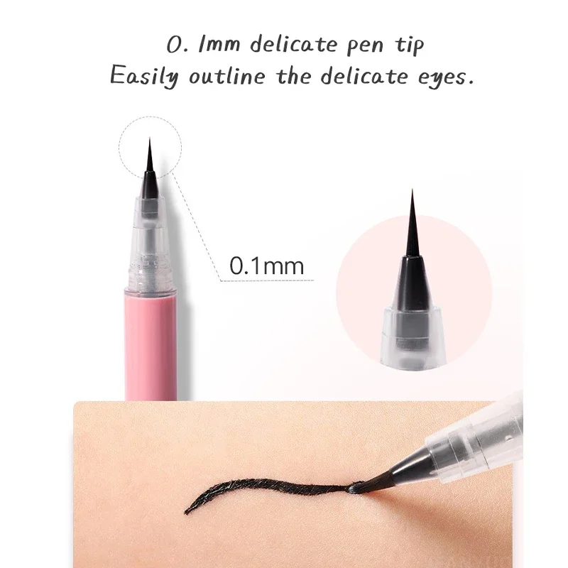 Ultra Fine Eyeliner Pencil Liquid Eye Liner Waterproof Smudgeproof Quick Drying 12 Hour Wear Eyeliner Easy To Use Eyes Makeup