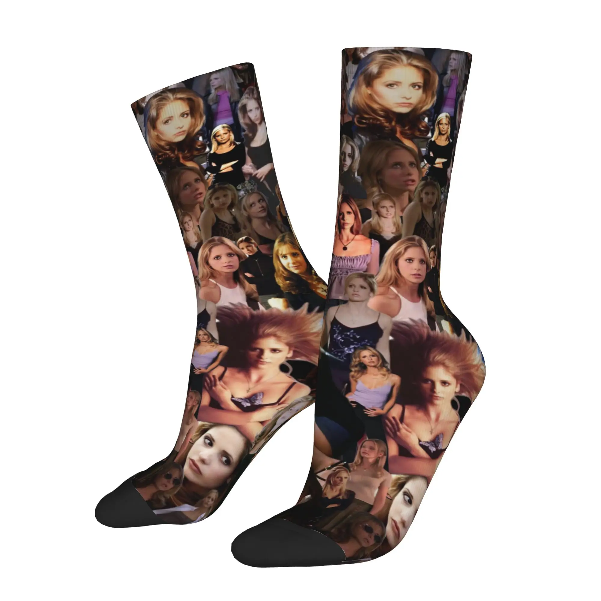 Buffy the Vampire Slayer Socks Men Women Polyester Horror Movie Socks Harajuku Spring Summer Autumn Winter Middle Tube Socks