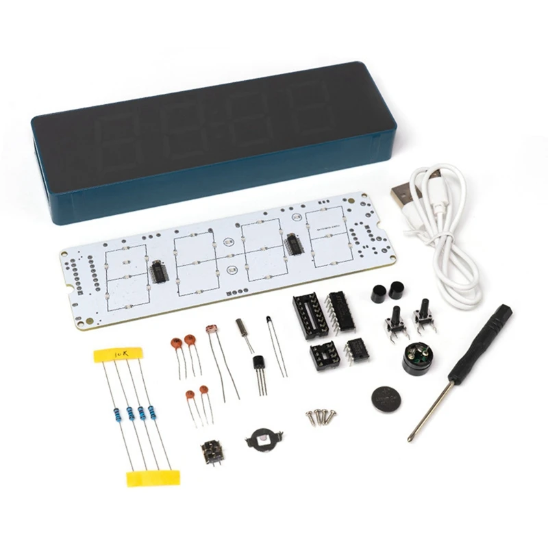 Kit de práctica de soldadura, reloj despertador Digital de 4 dígitos con modos de colores RGB, Diplay, Kit de Proyecto de soldadura de reloj DIY