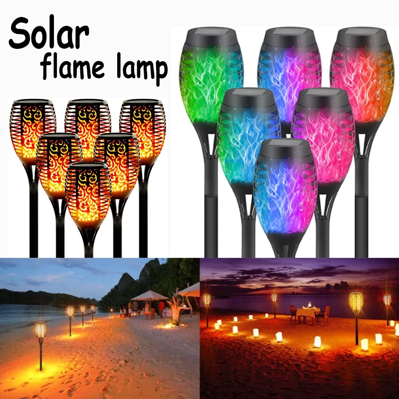 

12LED Solar Flame Light Outdoor Waterproof Torches Landscape Lamp for Courtyard Garden Yard Halloween Decorations Lighting
