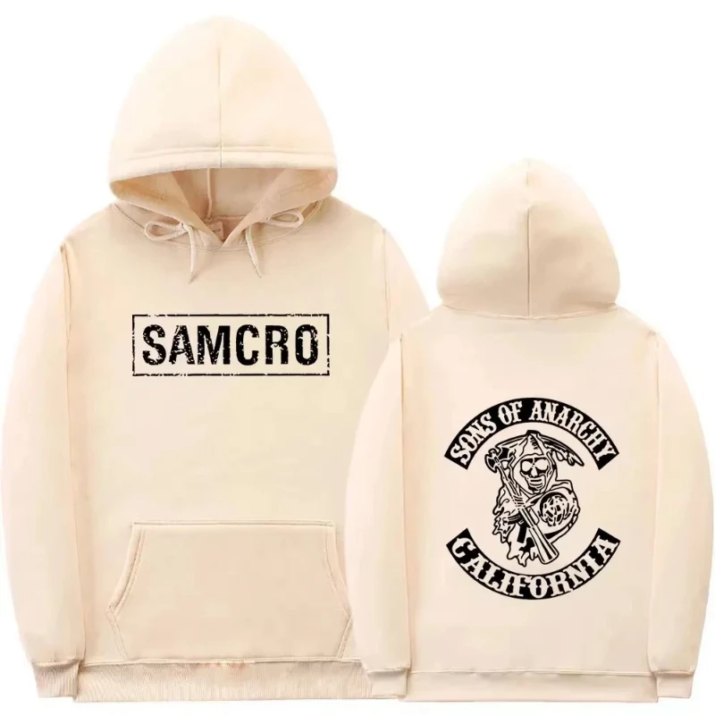 

Толстовка с двусторонним принтом, топы с капюшоном Sons of Anarchy SAMCRO, мужская и женская модная одежда