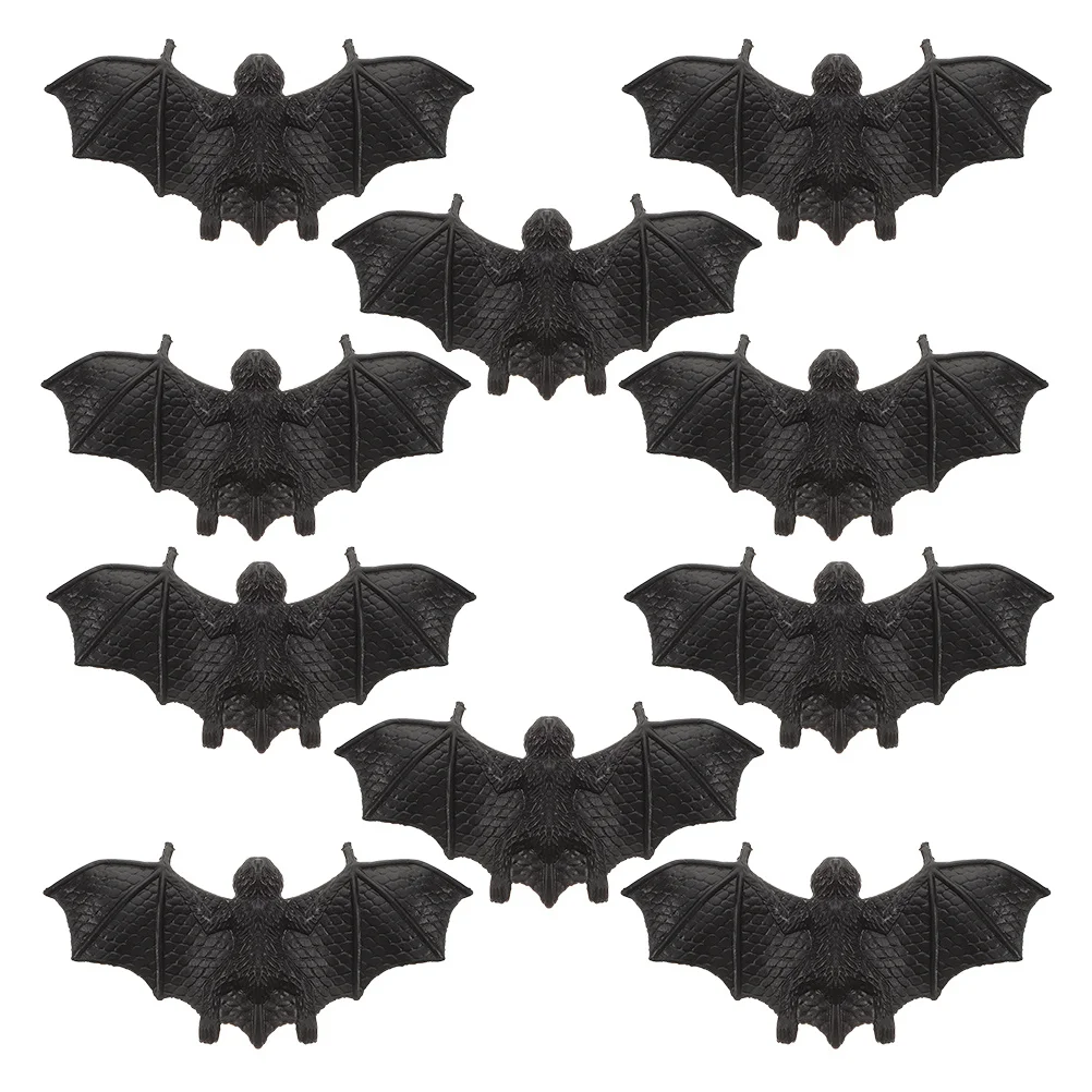 10 قطعة الخفافيش المطاطية الناعمة واقعية هالوين ديكور صغير مخيف المزحة الدعائم تنوعا DIY بها بنفسك منزل مسكون الخفافيش السوداء #6