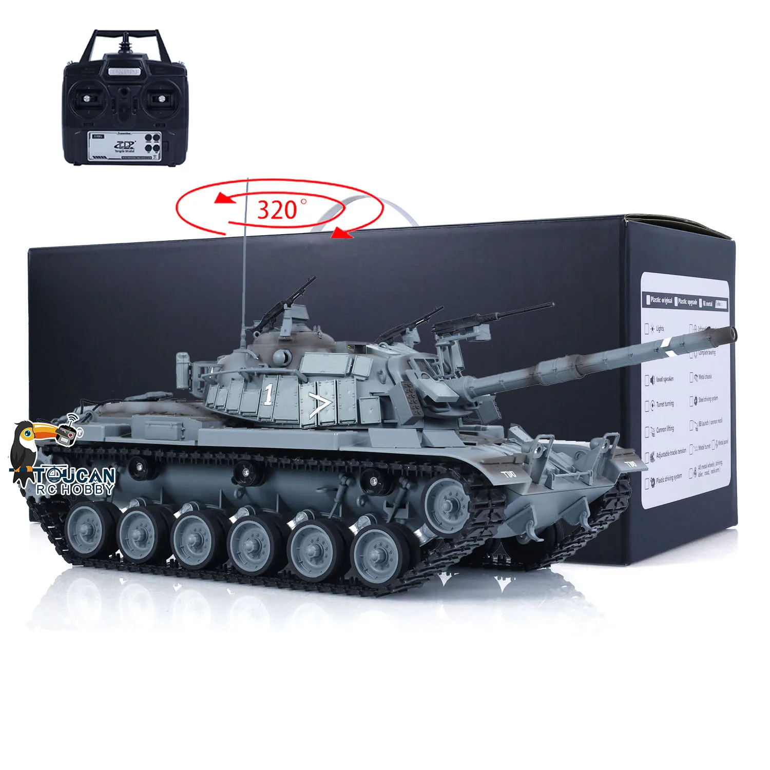 1/16 TOUCAN Tongde Israel Remote Control Infrared Battle Tanks M60W ERA RC Tank Vehicle Cars Model Vehicle Toys for Boys TH23295