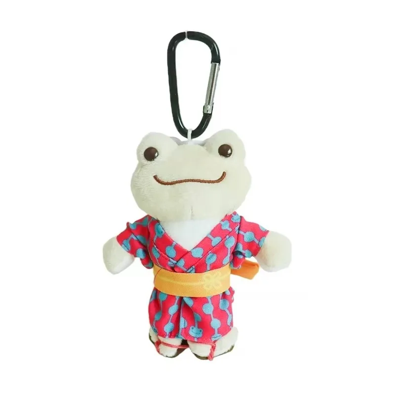 Japonês dos desenhos animados punk sapos brinquedo de pelúcia chaveiros sorridente quimono sapo boneca de pelúcia neko criatividade saco pingente mochila charme