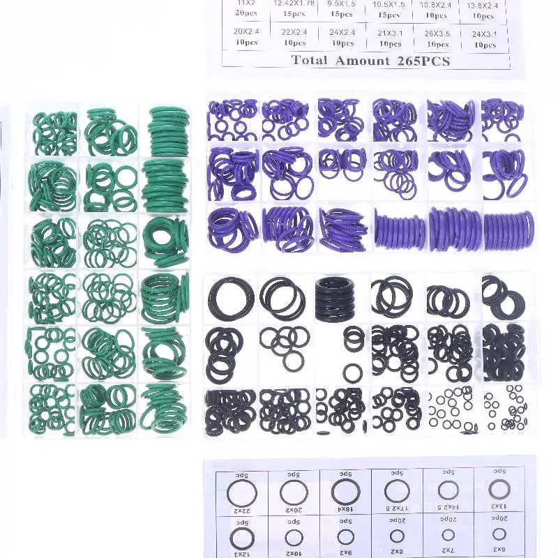225/265 個 3 色シール弾性バンドゴム O リングセットガスケットシールニトリルゴムバンド高圧 O リング修理キット