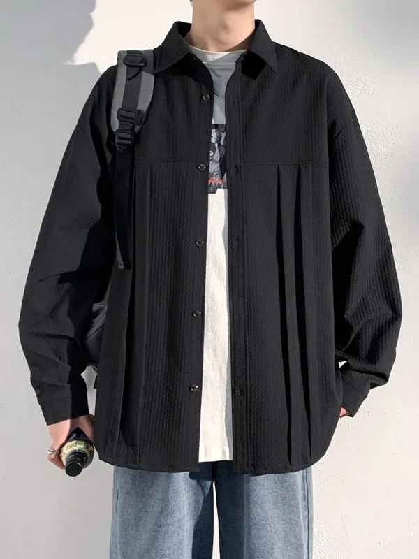 

Men's Long Sve Casual Striped irt Spring 2026 Loose Fit Comfortable Workwear Cardigan Collar Button up Faionable