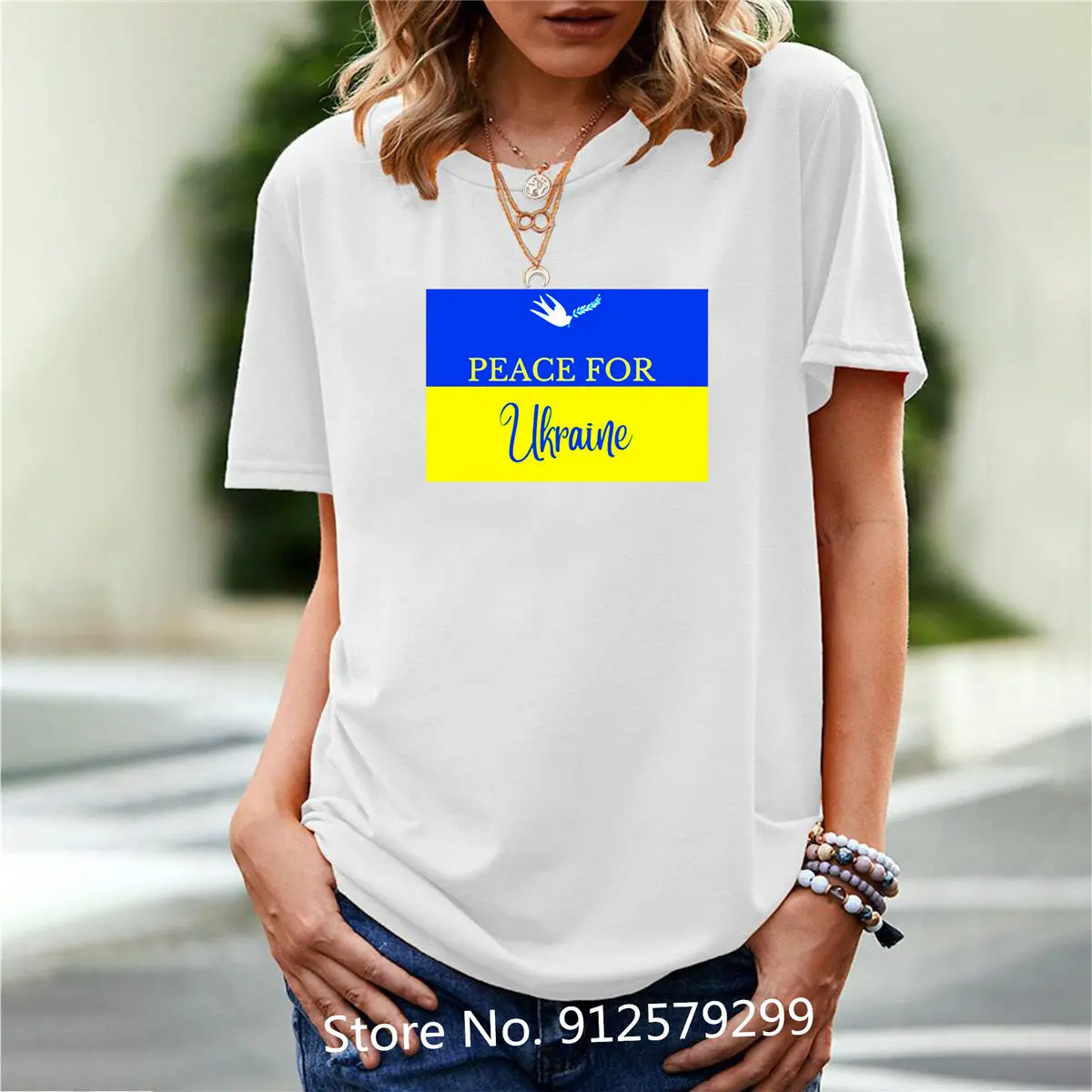 2022 New Women Fashion Ukraine T-Shirt Cotton Tshirt Women Tee Girls Casual Colorful Logo Tee Shirt