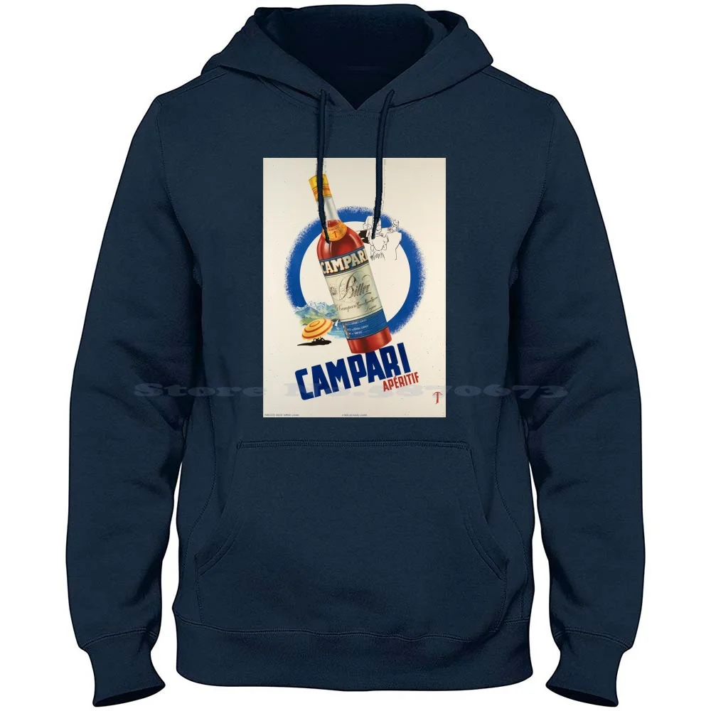 Sudadera con capucha de una botella de bebida 100% algodón puro, camiseta de cóctel, Campari, Vintage, Negroni, Liqueur, Wadaks, italia, aperitivo Spritz Retro