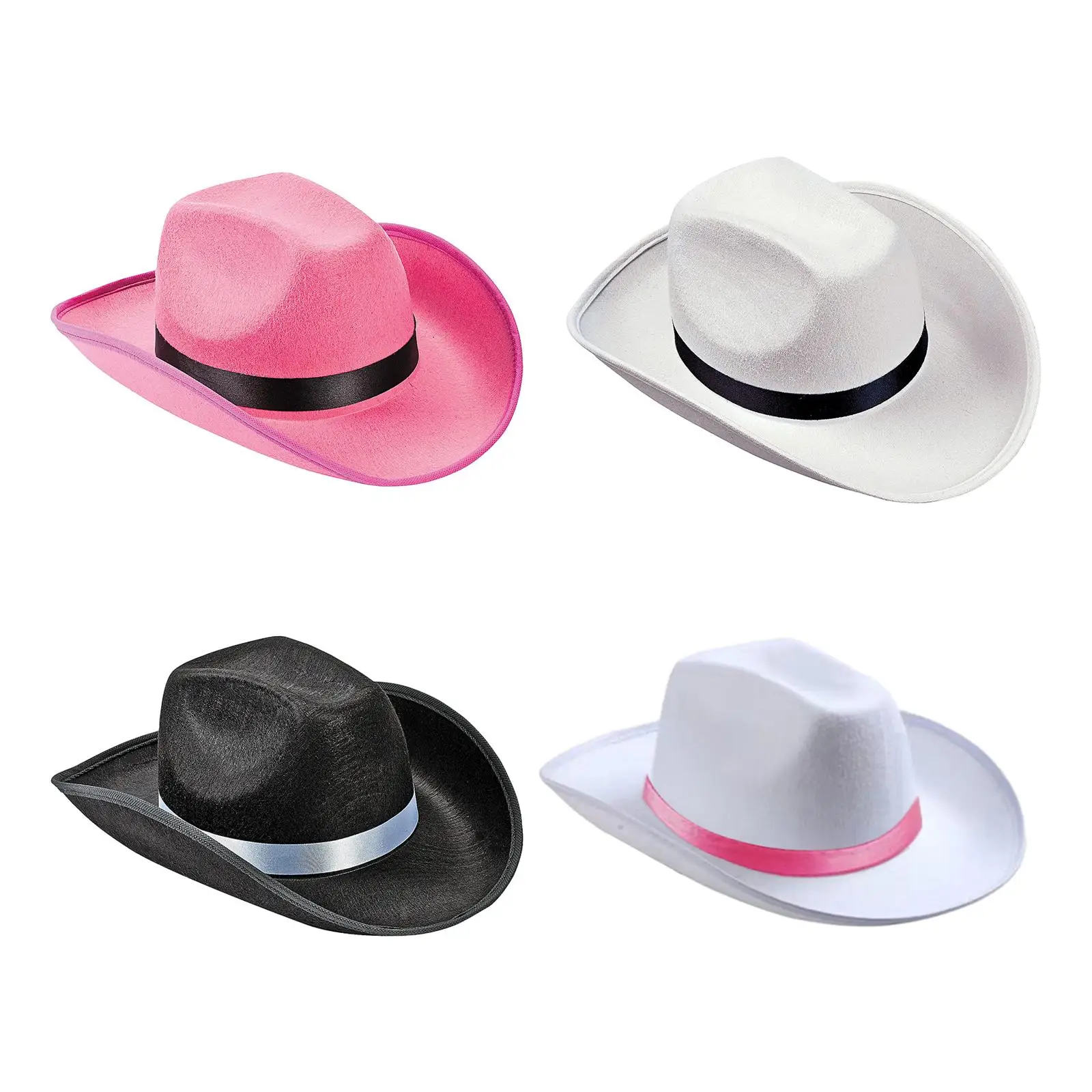 Western Cowboy Hat Wide Brim Cap Cowgirl Hats for Men Women Bride