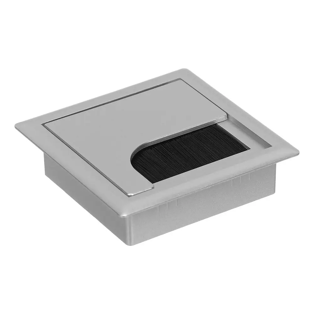 With Black Brush Outlet Port Computer desktop Decor Wire Cable Holder Wire Hole Cover Desk Cable Box Wire Box