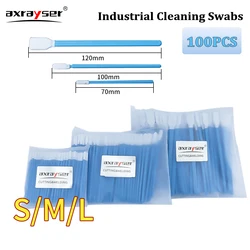 100PCS Industry Clean Cotton Swab Cleaning Tools Nonwoven Anti-static Dust Off for Fiber Laser Head Lens Protective Windows