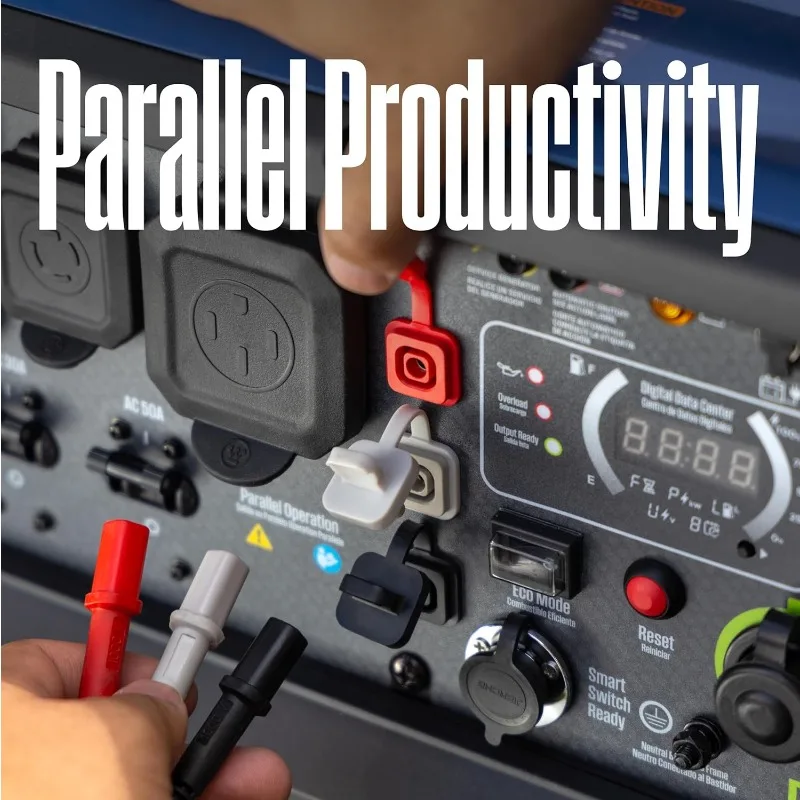 مولد عاكس الوقود المزدوج بقدرة 11000 وات، آمن منخفض THD للإلكترونيات، مستشعر ثاني أكسيد الكربون للبدء عن بعد #4