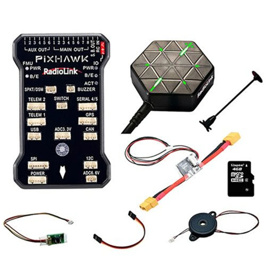 Radiolink Pixhawk PIX APM Flight Controller Combo With GPS Holder SE100 GPS Combo Buzzer 4G SD Card Telemetry Module Mounting