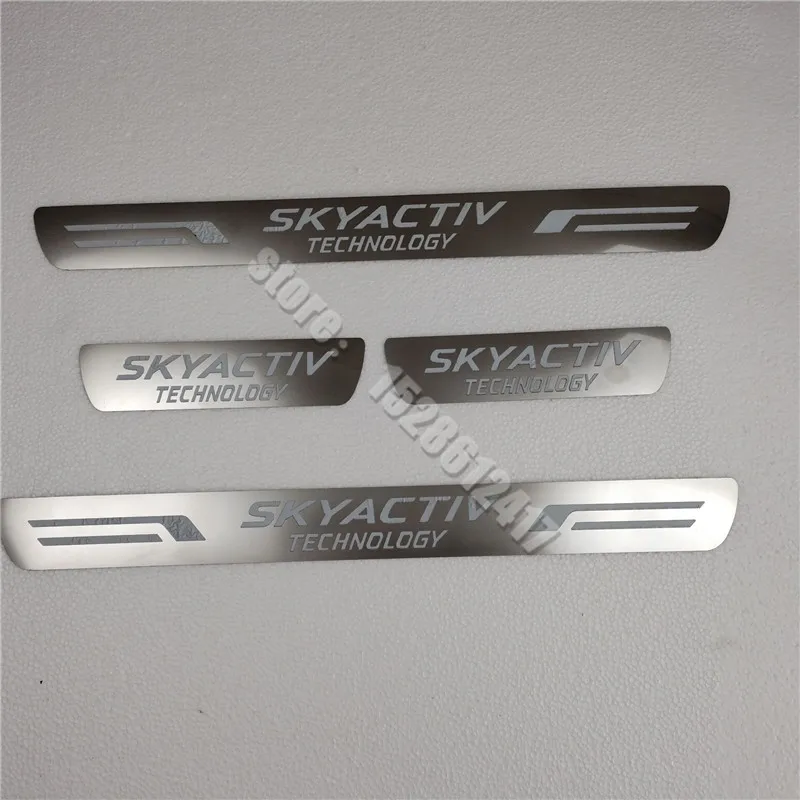 stainless steel sill Scuff Plate/Door Sill Car styling Accessories Sticker For Mazda 6 Mazda 3 Axela 2014-2016 2017 2018