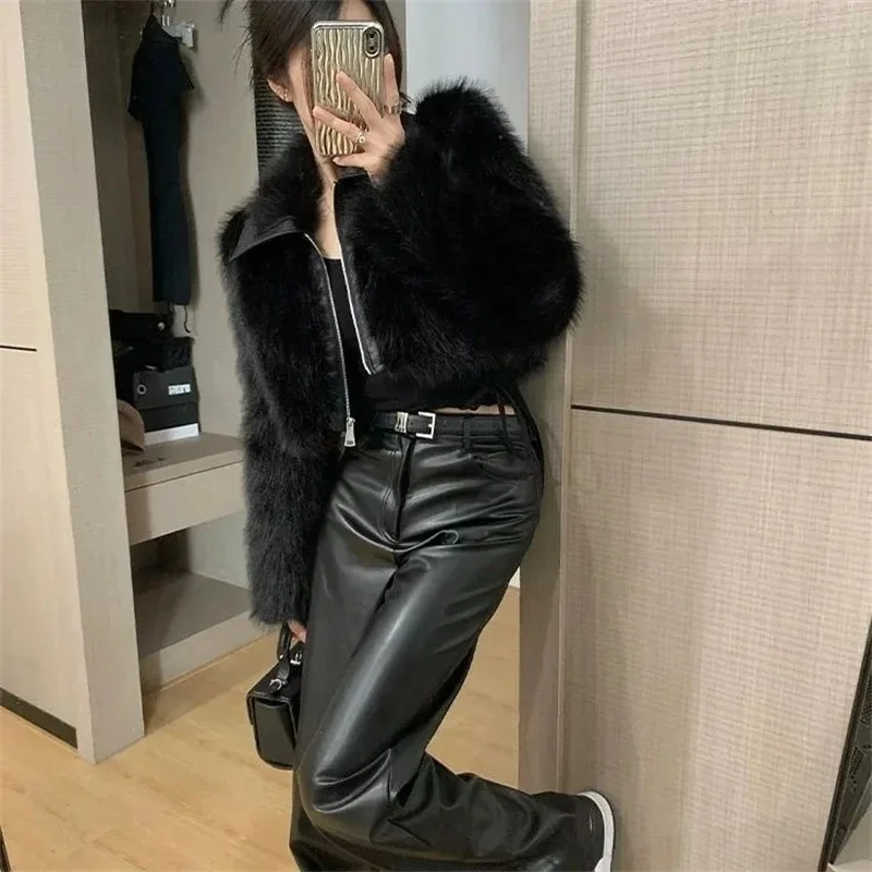 Pelzmantel Damen Pelzmantel Neuer Trend Damen Herbst und Winter neue Mode Kunstpelz Luxus Revers Mao Mao Bluse Damenmantel